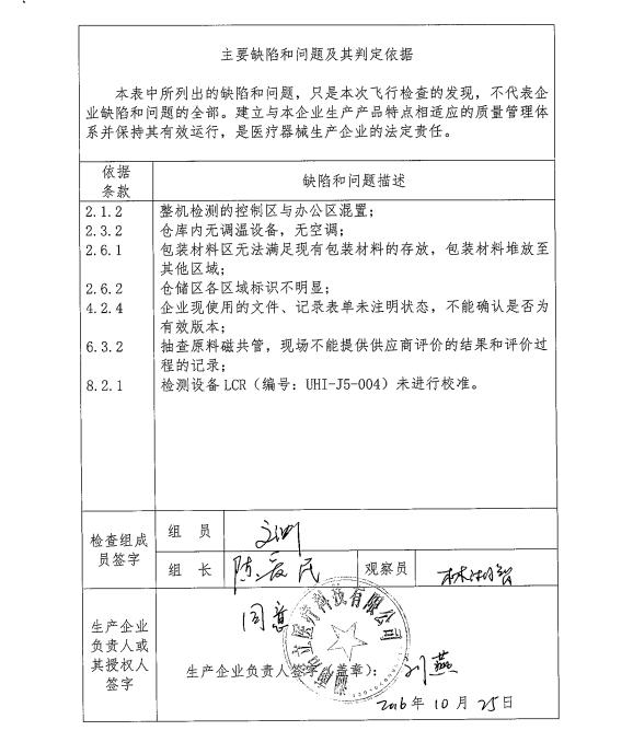 湖南省食药监局公布12家医疗器械生产企业飞行检查情况(图8)
