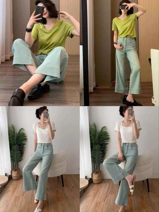 刘亦菲海外鲨疯了!印花T恤+牛仔阔腿裤都能穿得这么撩人!(图40)