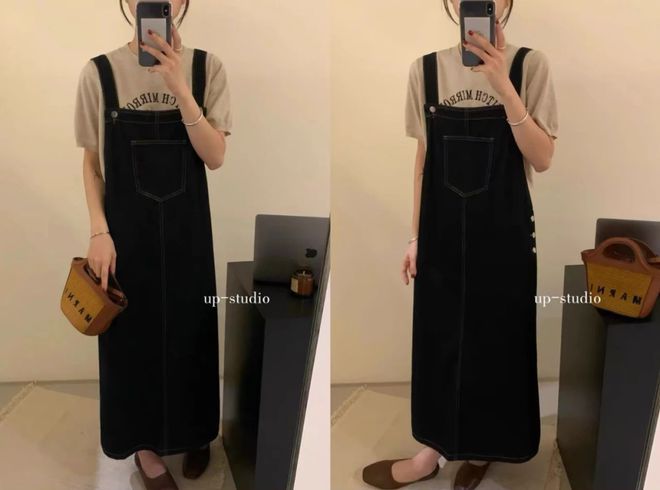 刘亦菲海外鲨疯了!印花T恤+牛仔阔腿裤都能穿得这么撩人!(图51)